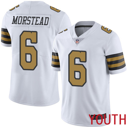 New Orleans Saints Limited White Youth Thomas Morstead Jersey NFL Football #6 Rush Vapor Untouchable Jersey